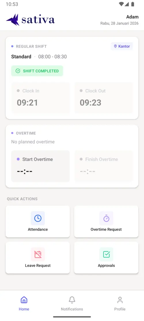 SativaHR Mobile App Screenshot